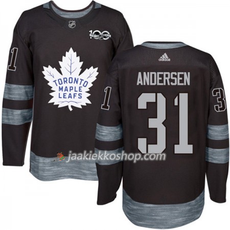 Miehille NHL Toronto Maple Leafs Pelipaita Frederik Andersen 31 1917-2017 100th Anniversary Adidas Musta Authentic